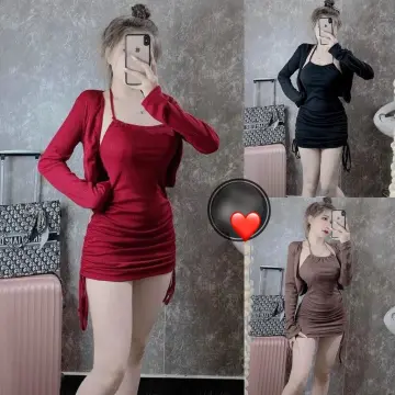 Đầm thun ôm body sát nách dây rút hông HL1725  Thời trang công sở KK  Fashion