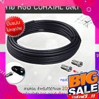 ส่งฟรี สาย RG6 สีดำ ทีวีดิจิตอล Coaxial 20 เมตร (พร้อมเข้าหัวแบบบีบอย่างดี)