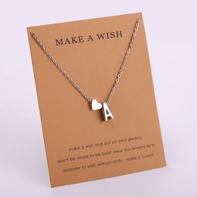 Initial 26 Letter Necklace Heart Necklaces Women Girl 39;s Jewelry Friendship Christmas Birthday Gift