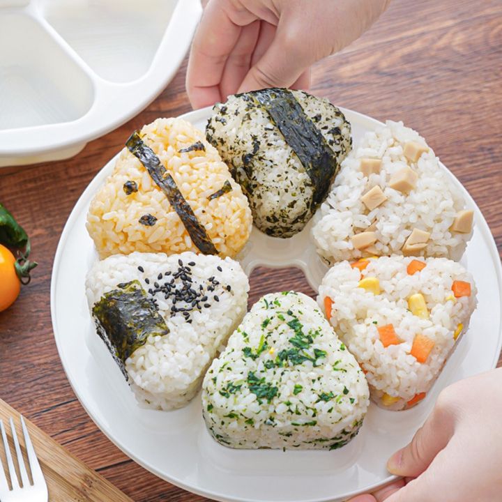 แม่พิมพ์ซูชิญี่ปุ่นข้าวปั้นที่ทำข้าวปั้นทรงสามเหลี่ยมเกรดอาหารแกดเจ็ตสำหรับครัวแม่พิมพ์ข้าวทำซูชิ