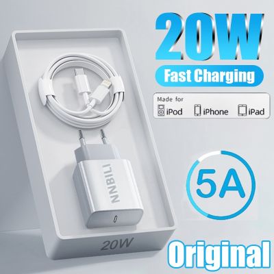 Original 20W Mobile Charger for Apple iPhone 14 13 12 11 X XS XR SE iPad Air PD 20W Quick Charging USB C-Cable Charger Lighting
