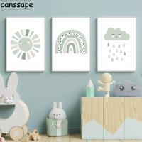 【hot】▬☽  Canvas Painting Clouds Wall Print Raindrops Pictures Posters Baby Room Decoration