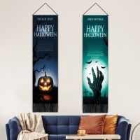 [COD] Cross-border painting series hanging horror pumpkin printing home decoration cloth wall living room scroll