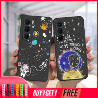 เคส OPPO A15 A15S A16 A54 A5 A9 A53 A33 A31 2020 A7 A5S A12 A3S A74 A55 A36 A76 A96 A95（4G）Reno O6Lite A52 A72 A92 A93 A94 Reno 4 5 5F 4F 4Lite 5K 5Lite Ins ท้องฟ้าเต็มไปด้วยดวงดาวที่สร้างสรรค์ นักบินอวกาศ อ่อน Liquid Silicone Case