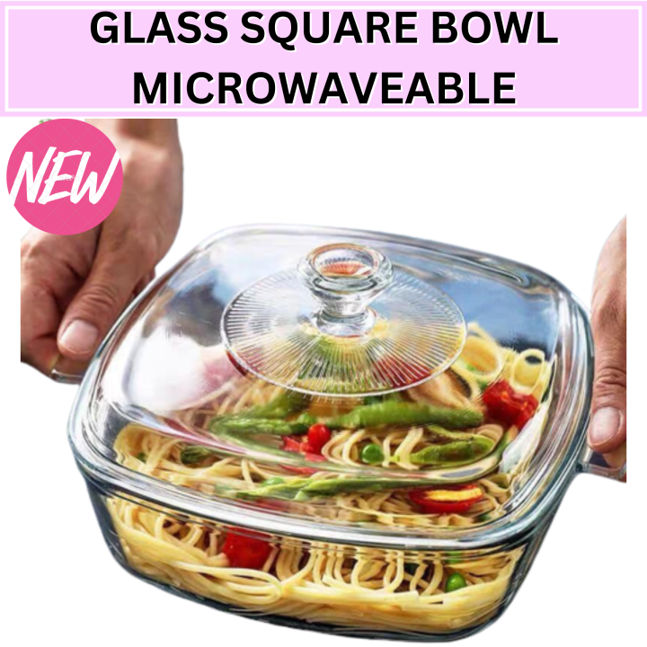 Heat-resistant Tempered Glass Bowl with Lid Transparent