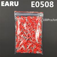 100Pcs E0508 Tube Insulating Insulated Terminal 0.5MM2 22AWG Cable Wire Connector Insulating Crimp E Black Yellow Blue Red Green Electrical Circuitry