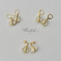 ต่างหู ตุ้มหู ดอกรัก ลงอีนาเมล Earring Crown Flower with enamel