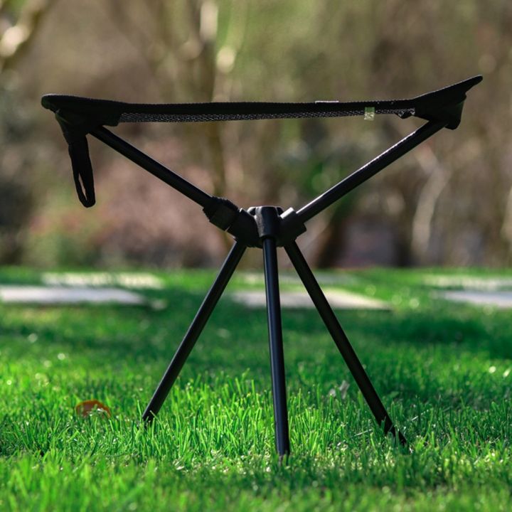 เก้าอี้อะลูมินัมอัลลอยที่พักเท้าสีดำสำหรับตั้งแคมป์ตกปลาเก้าอี้พับได้เดินป่า