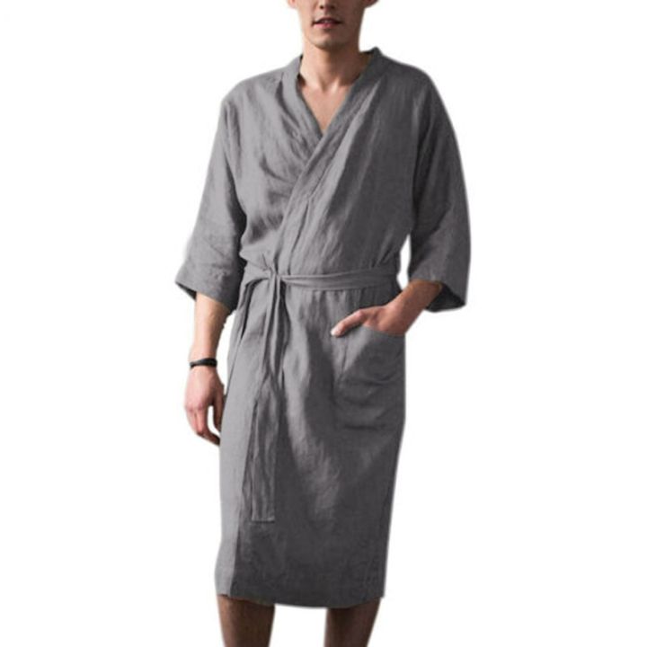 ชุดคลุมอาบน้ำผู้ชาย-ใหม่2023กระเป่าชุดนอนแฟชั่นมุสลิมแขนยาวชุดนอนสามส่วนพร้อมสายคาดเอว3xl-ไซส์ใหญ่