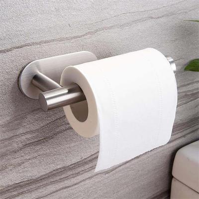 1pc Stainless Steel Paper Towel Holder No Punch Wall Mount Toilet Home Bathroom Organizer Bathroom Counter Storage