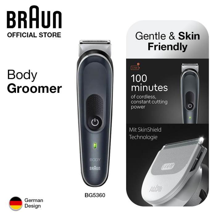 Braun Body Groomer BG5360 With SkinShield Technology And 4 Attachments ...