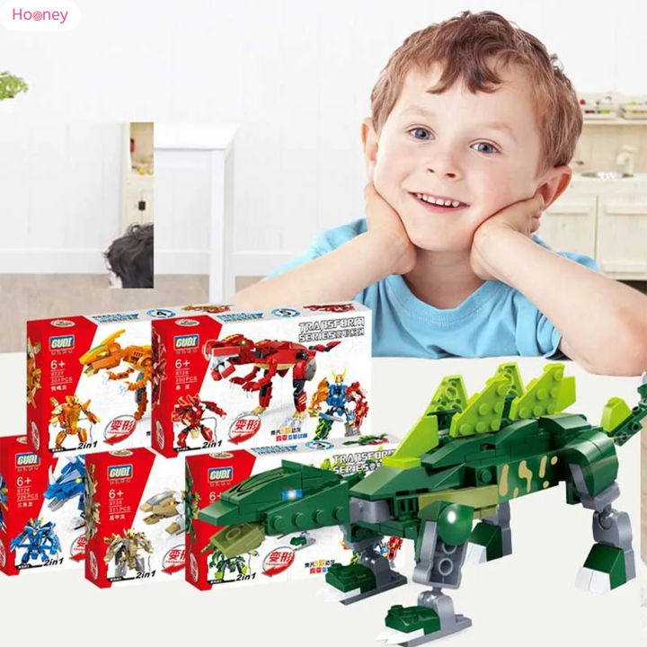 hooney-ไดโนเสาร์ชุดแปลงของเล่นจุกรดน้ำแยกส่วนได้-figur-robot-ของเล่นถอดประกอบได้สำหรับของขวัญคริสต์มาสวันเกิด