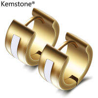 Kemstone อินเทรนด์สแตนเลสสาม Arc ทอง/สีเงินต่างหูห่วงเครื่องประดับสำหรับผู้หญิง