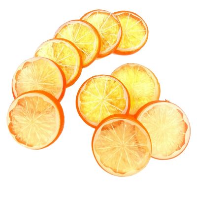 30 Pcs Fake Lemon Slice Artificial Fruit Highly Simulation Lifelike Model for Home Party Decoration Orange