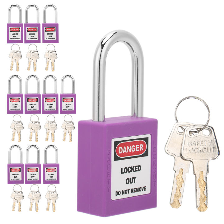 lockout-tagout-lock-v-10ชุดพร้อมกุญแจ20ดอกสำหรับโรงงาน