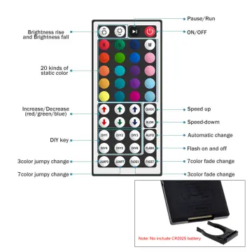 RGB Controller with 44-Key Wireless IR Remote for RGB LED Light