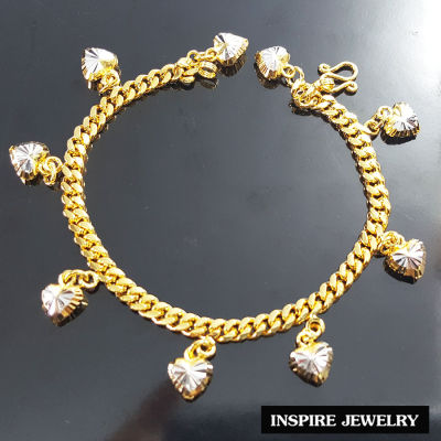 Inspire Jewelry ,สร้อยข้อมือทองห้อยดาวทำลาย  งาน Design  ตัวเรือนหุ้มทองแท้ 100% 24K สวยหรู