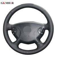 DIY Hand-stitched Black Artificial Leather Steering Wheel Cover for Benz E63 W210 E240 E280 E320 2002-2005