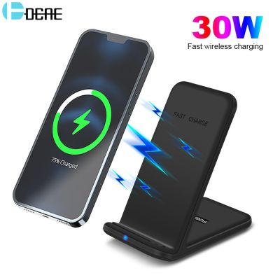 30W Wireless Charger for Samsung S10 S20 S21 Note 20 Induction Fast Charging Stand For iPhone 14 13 12 Mini 11 Pro Max XS XR X 8