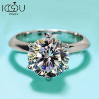 IOGOU 0.5-3ct D สีรับรอง Moissanite แหวนหมั้นสำหรับผู้หญิงเงิน925สัญญาแต่งงาน Solitaire แหวนเครื่องประดับของขวัญ