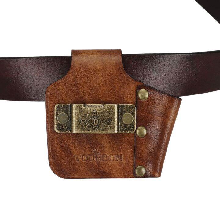 Tourbon Real Leather Tape Measure Holder Hitch Screwdriver Tool Pouch