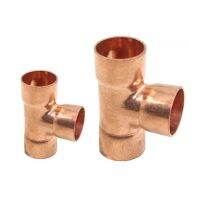 1PCS Multiple Red Copper End Feed Equal Tee 3 Way Pipe Fitting For Gas Water Oil