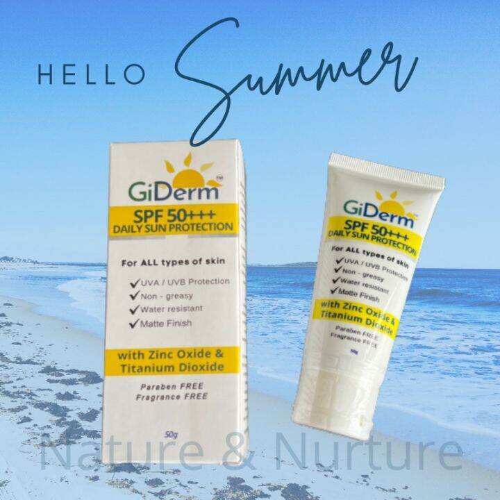 Sunblock Cream with Zinc Oxide and Titanium Dioxide GiDerm SPF50+ Daily