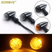 ZORBYZ รถจักรยานยนต์สีดำขอบตัด LED กระสุนเลี้ยวไฟแสดงสถานะสำหรับซูซูกิฮาร์เลย์ Crusier ลอย C HOPPER