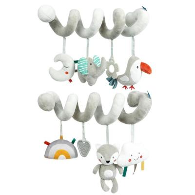 Infant Stroller Hanging Toys Cartoon Animal Infant Ring Toys with Teether Indoor Hanging Sensory Animal Crib Bed Toys for Home forceful