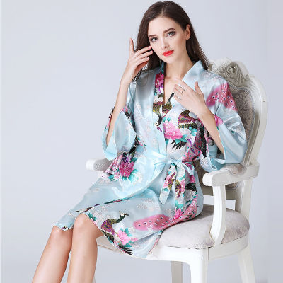 Spring and Summer Womens Pajamas Sexy Japanese Cardigan Kimono Night Gown Bathrobe Womens Plus Size Loose Fashion Home Service