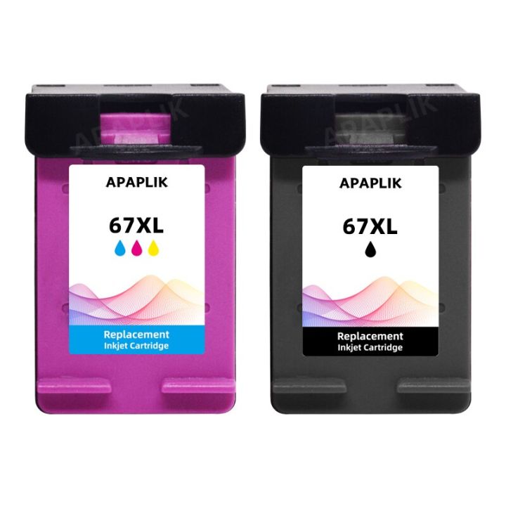 apaplik-for-hp-67-67xl-premium-remanufactured-color-inkjet-ink-cartridge-for-hp-envy-6052-6055-6058-deskjet-1225-2732-printer
