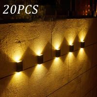6 LED Solar Wall Lamp Outdoor Waterproof Up and Down Luminous Lighting Garden Decoration Solar Lights Stairs Fence Sunlight Lamp Outdoor Lighting