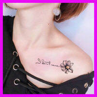 Sexy flower wild chrysanthemum small daisy letter tattoo stickers waterproof English small pattern