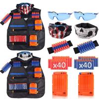 Bitak Kids Vest Suit Kit Soft Bullet Set for Nerf Game Undershirt Tactical Magazine Accessories Toys Game Playing Wear