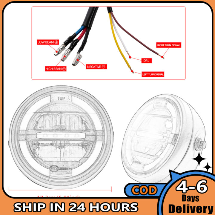 am-ไฟ-led-อเนกประสงค์6-5มอเตอร์ไซค์-inch-ไฟหน้า-led-สำหรับนักแข่งรถคาเฟ่นักแข่งสากลลำแสงสูงต่ำพร้อมไฟเลี้ยว