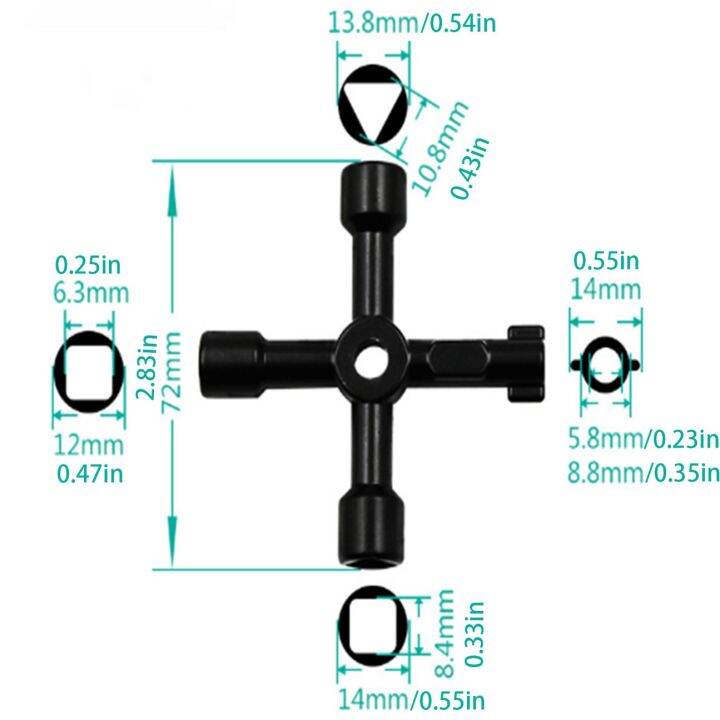 สินค้าขายดีมัลติฟังก์ชั่4วิธี-universal-triangle-wrench-cross-key-ช่างประปา-keys-triangle