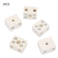 5 Pcs High Quality Wire Connector 2 Position 5 Hole Ceramic Wiring Terminal Block