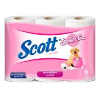 ?จัดโปร !!!? สก๊อตต์ ซีเลคท์ กระดาษชำระ 6 ม้วน Scott Select Roll Tissue 6 Rolls