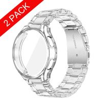 ZZOOI For Samsung Galaxy Watch 5 4 44/40mm Strap Case Protector Clear Resin Bracelet For Watch 4 Classic 46/42mm Active 2 40/44mm Band