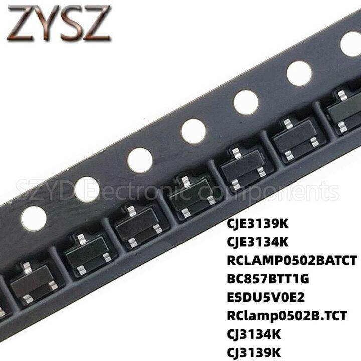 100pcs-sot523-cje3139k-cje3134k-rclamp0502batct-bc857btt1g-esdu5v0e2-rclamp0502b-tct-cj3134k-cj3139k-electronic-components