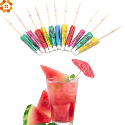 【hot】™ 50PCS Paper Umbrella Picks Cocktail Parasols Drinks Favors Birthday/Wedding Decoration