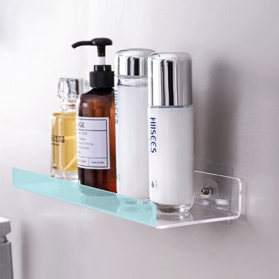 Acrylic Bathroom Shelves Wall Mounted Shower Shelve No Drilling Adhesive Thick Clear Storage amp; Display Shelves Bathroom