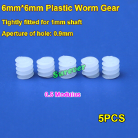 5PCS Mini 6mm พลาสติก Worm Gear Screw deceleration Gear Turbine 0.5 โมดูลัส Worm Gear สำหรับ Micro Motor 1mm Shaft Toy-BIANO