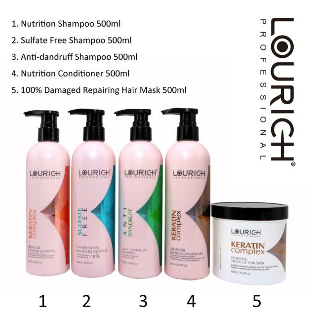 Lourich Professional KERATIN COMPLEX/ Argan Oil Nutrition Shampoo ...