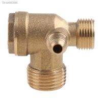 ♟◐ Copper 3-Way Air Compressor Check Valve Male Threaded Non-Return Valve Tube Connector Tool Spare Parts Easy to Connect