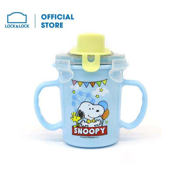 Ly 270ml dạng nắp bật có quai cầm Lock&Lock Snoopy Amusement Park-LSP475 Xanh dương