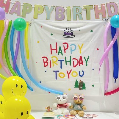 Creative Happy Birthday Wall Hanging Cloth Background Wall Tapestry Photo Props Party Supplies