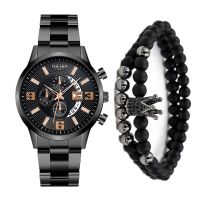 2021 New Arrival Fashion Stainless Steel Men Watch and Bracelet Set Relogio Masculino Montre Homme zegarek męski erkek kol saati