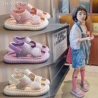 【hot】┋❈♦  Sandals 2023 New Rhinestone Little Beach Shoes Fashion Middle and Large Children