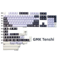 140คีย์ชุด gmk tenshi ข้อความเหมือนกับ PBT ย้อม subbed หมวกที่สำคัญเชอร์รี่รายละเอียดปุ่มกดสำหรับ keychron Q2 K2 65 75 แอนน์ GH60 GK64โป๊กเกอร์